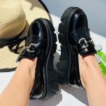 Espadrile piele naturala Kim lac negru