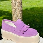 Espadrile piele naturala Lane mov