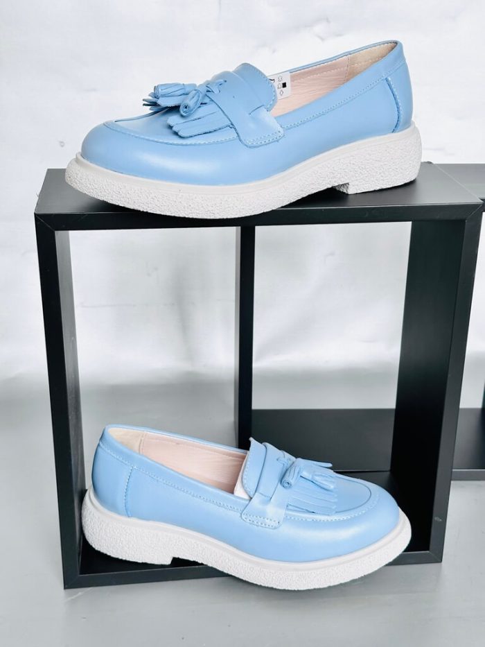 Espadrile piele naturala Clari blue - imagine 4