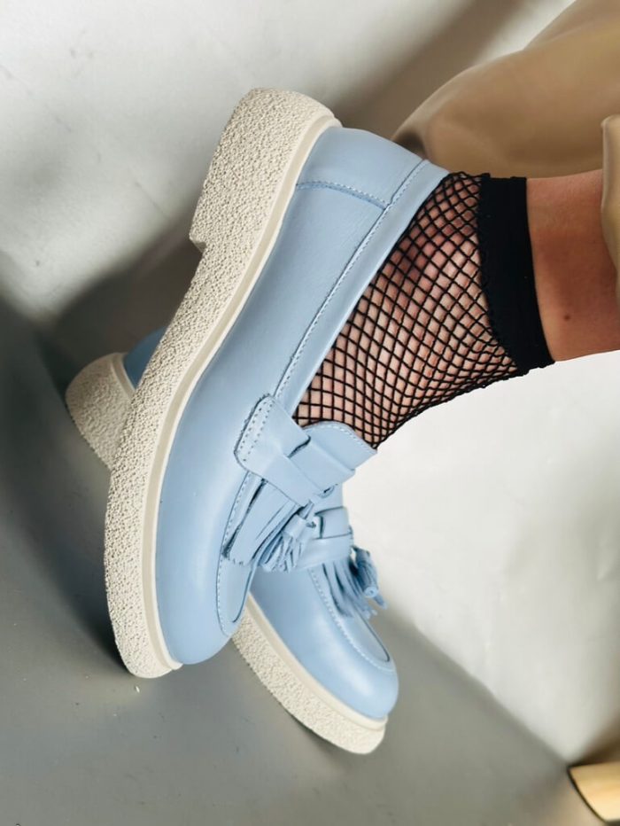 Espadrile piele naturala Clari blue - imagine 2