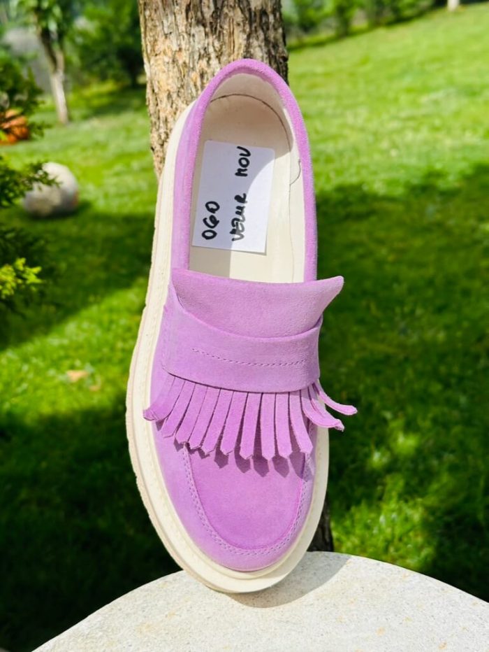Espadrile piele naturala Lane mov - imagine 4