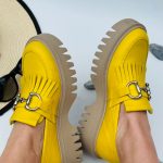 Espadrile piele naturala Olivia galben