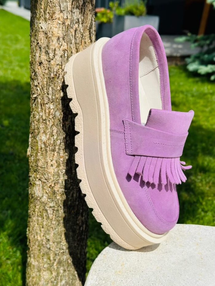 Espadrile piele naturala Lane mov - imagine 2