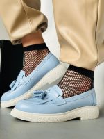 Espadrile piele naturala Clari blue