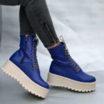 Ghete piele naturala Denisse Blue