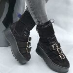 Ghete piele naturala Duna Black