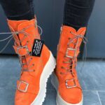 Ghete piele naturala Gana Orange