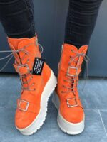 Ghete piele naturala Gana Orange