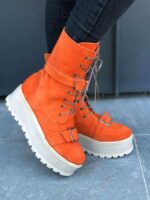 Ghete piele naturala Gana Orange - imagine 2