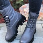 Ghete piele naturala Gray