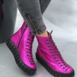 Ghete piele naturala Misttra Ciclam