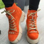 Ghete piele naturala Namiko Orange