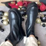 Ghete piele naturala Salla Black