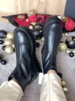 Ghete piele naturala Salla Black