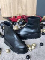 Ghete piele naturala Salla Black - imagine 4