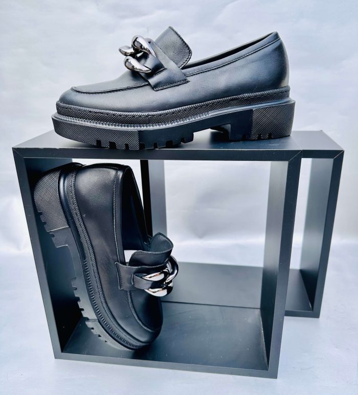 Espadrile piele naturala Faith black - imagine 5