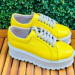 Pantofi piele naturala Berna Yellow