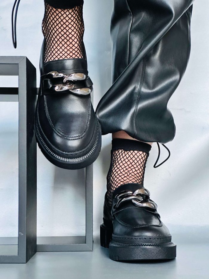 Espadrile piele naturala Faith black - imagine 3