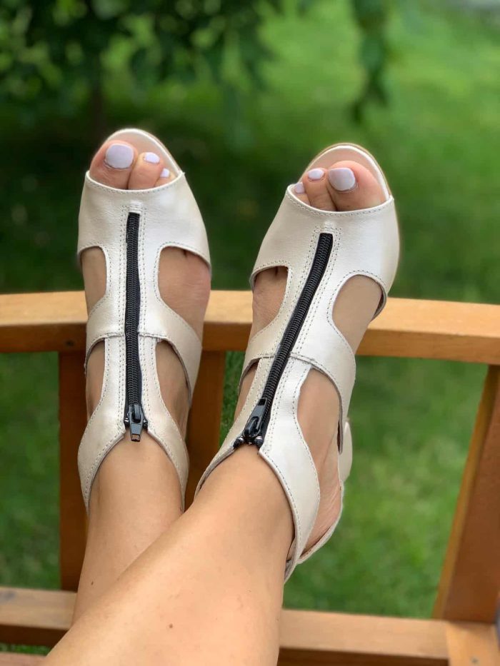 Sandale cu toc piele naturala Sindy - imagine 4