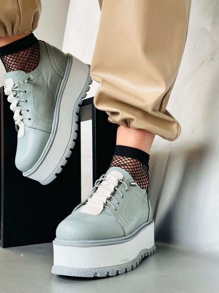 Pantofi piele naturala Elisabetha blue - imagine 2