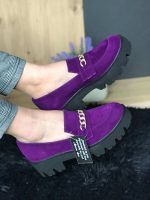 Pantofi piele naturala Kobi Purple