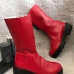 Ghete piele naturala Nisara Red