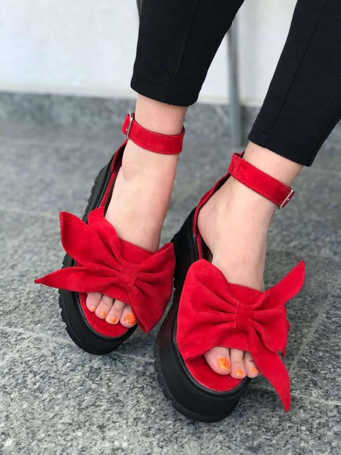 Sandale piele naturala Belora Red - imagine 3