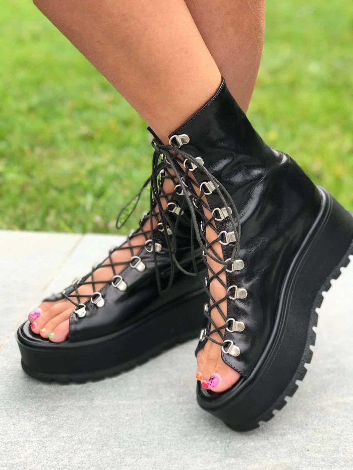 Ghete vara piele naturala Belussy Black - imagine 2