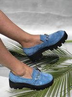 Pantofi piele naturala Kobi Blue - imagine 3