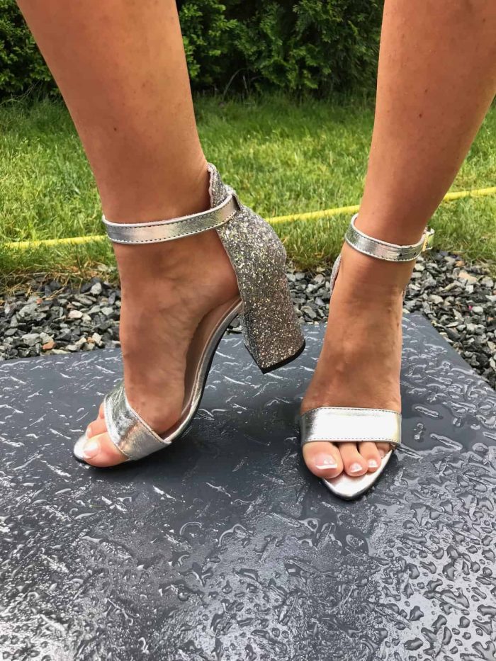 Sandale cu toc piele naturala Catelyn - imagine 3