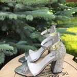 Sandale cu toc piele naturala Catelyn