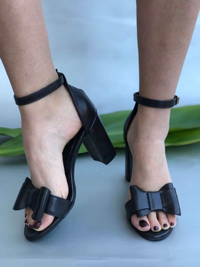 Sandale cu toc piele naturala Nuzaa - imagine 2