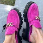 Saboti vara piele naturala Castenlla Ciclam