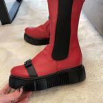 Ghete piele naturala Bigger Red