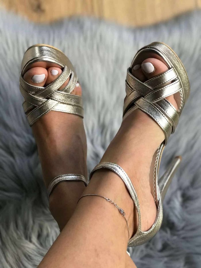 Sandale cu toc Denisia - imagine 4