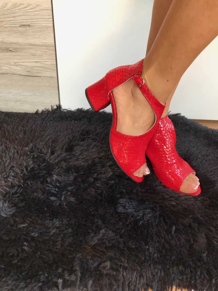 Sandale cu toc piele naturala Roisin - imagine 4