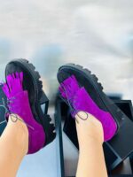 Pantofi piele naturala Kena Lilla