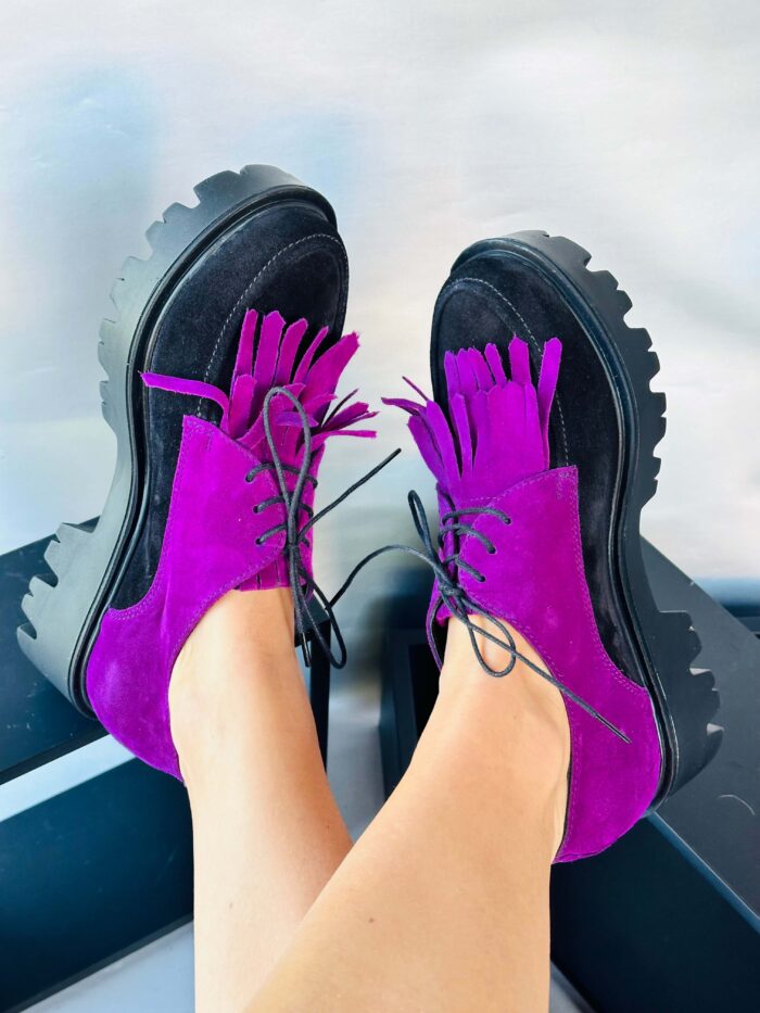 Pantofi piele naturala Kena Lilla - imagine 2