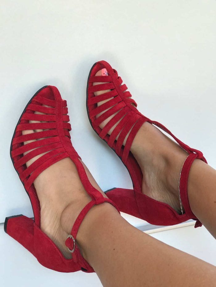 Sandale cu toc piele naturala Ailis - imagine 2