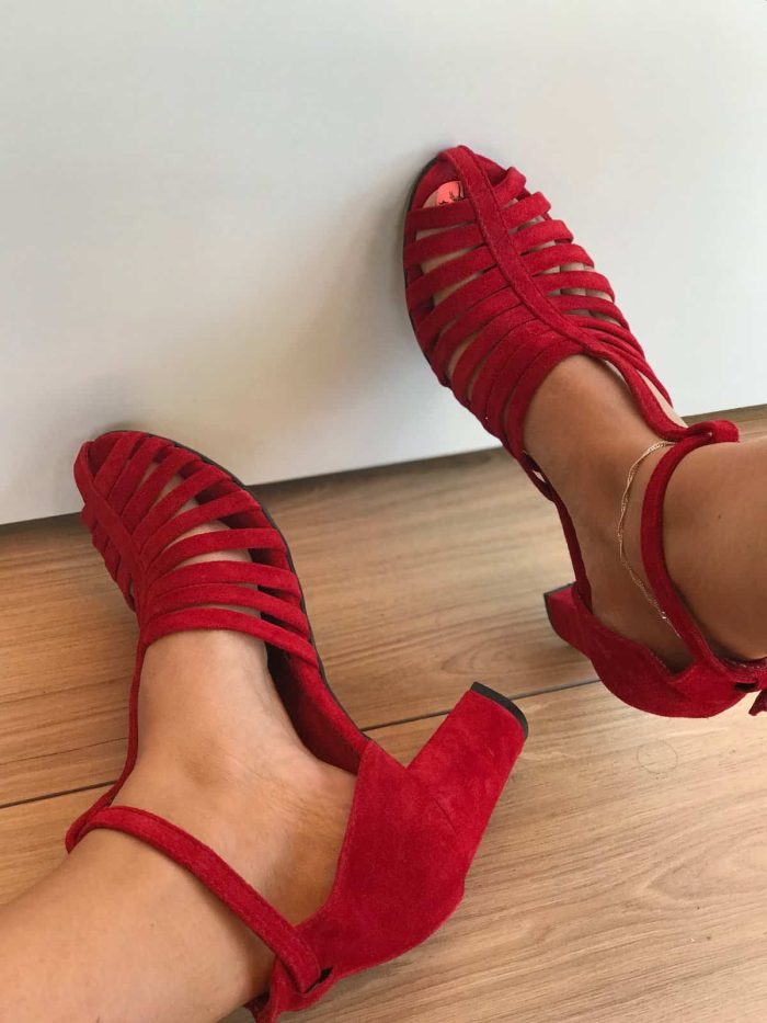 Sandale cu toc piele naturala Ailis - imagine 4