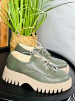 Pantofi piele naturala Primar Kaki - imagine 2