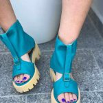 Sandale piele naturala Dom Turquoise