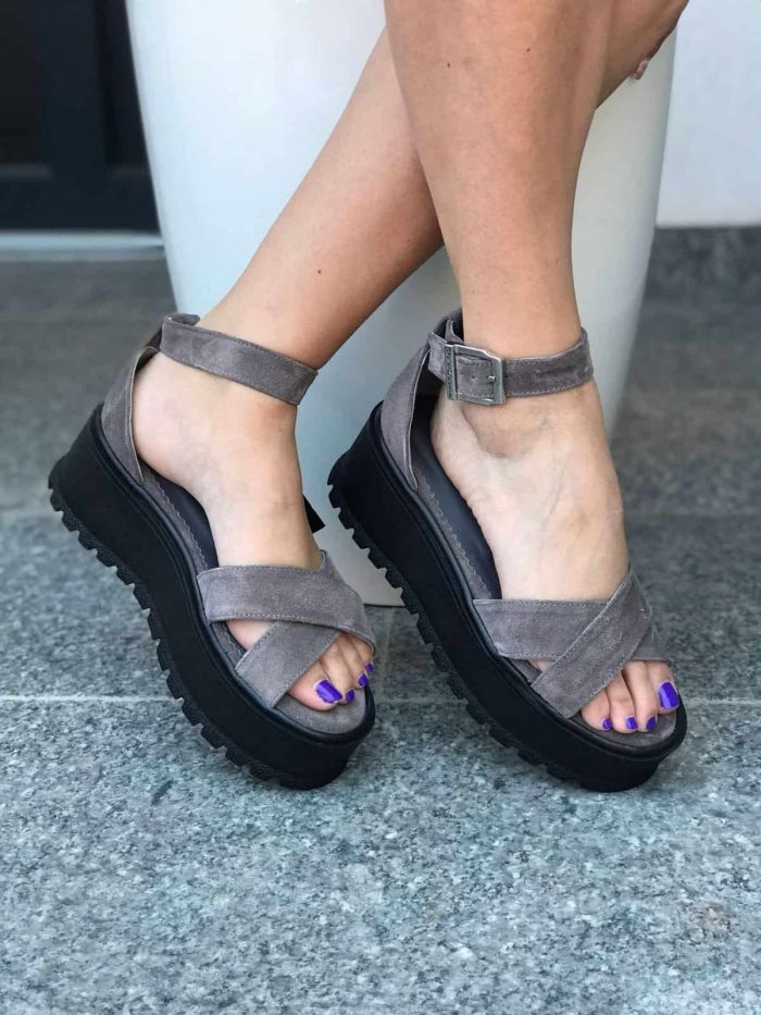 Sandale piele naturala Drema Gray - imagine 3