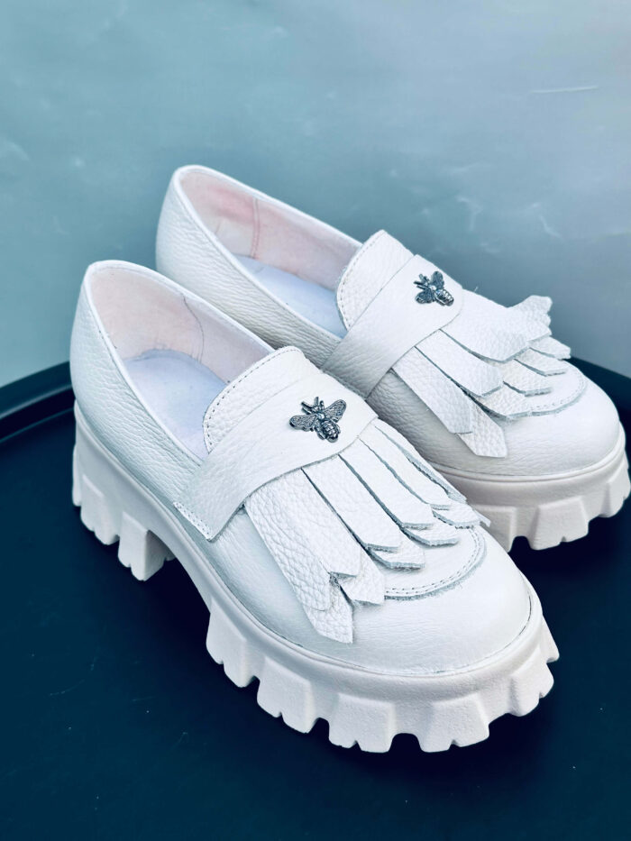 Pantofi piele naturala Motto Bej - imagine 5
