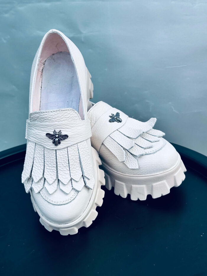 Pantofi piele naturala Motto Bej - imagine 4