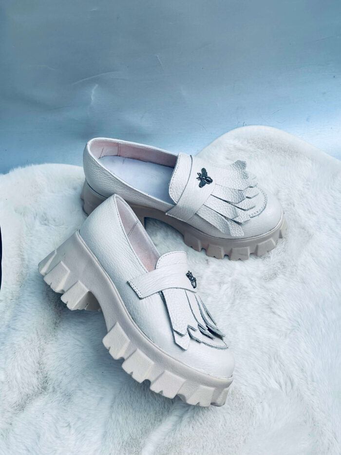 Pantofi piele naturala Motto Bej - imagine 2