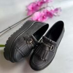 Espadrile piele naturala  Loni black