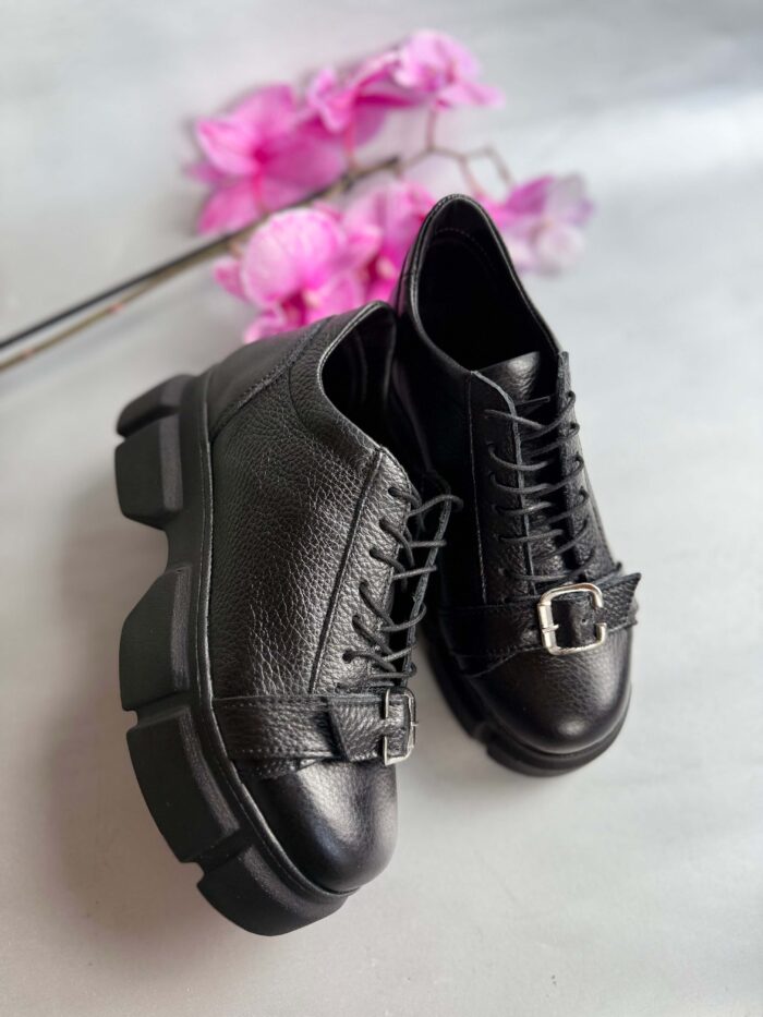 Pantofi piele naturala Simpli black - imagine 4