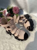 Sandale piele naturala  Sandi nude - imagine 2