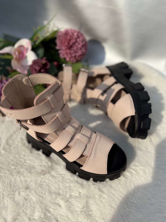 Sandale piele naturala  Sandi nude - imagine 2